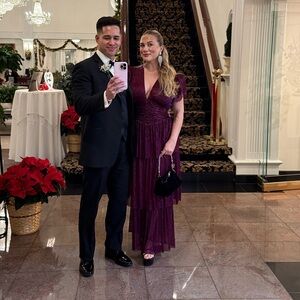 SABINA MUSAYEV SARAH Elegant Purple Evening Dress